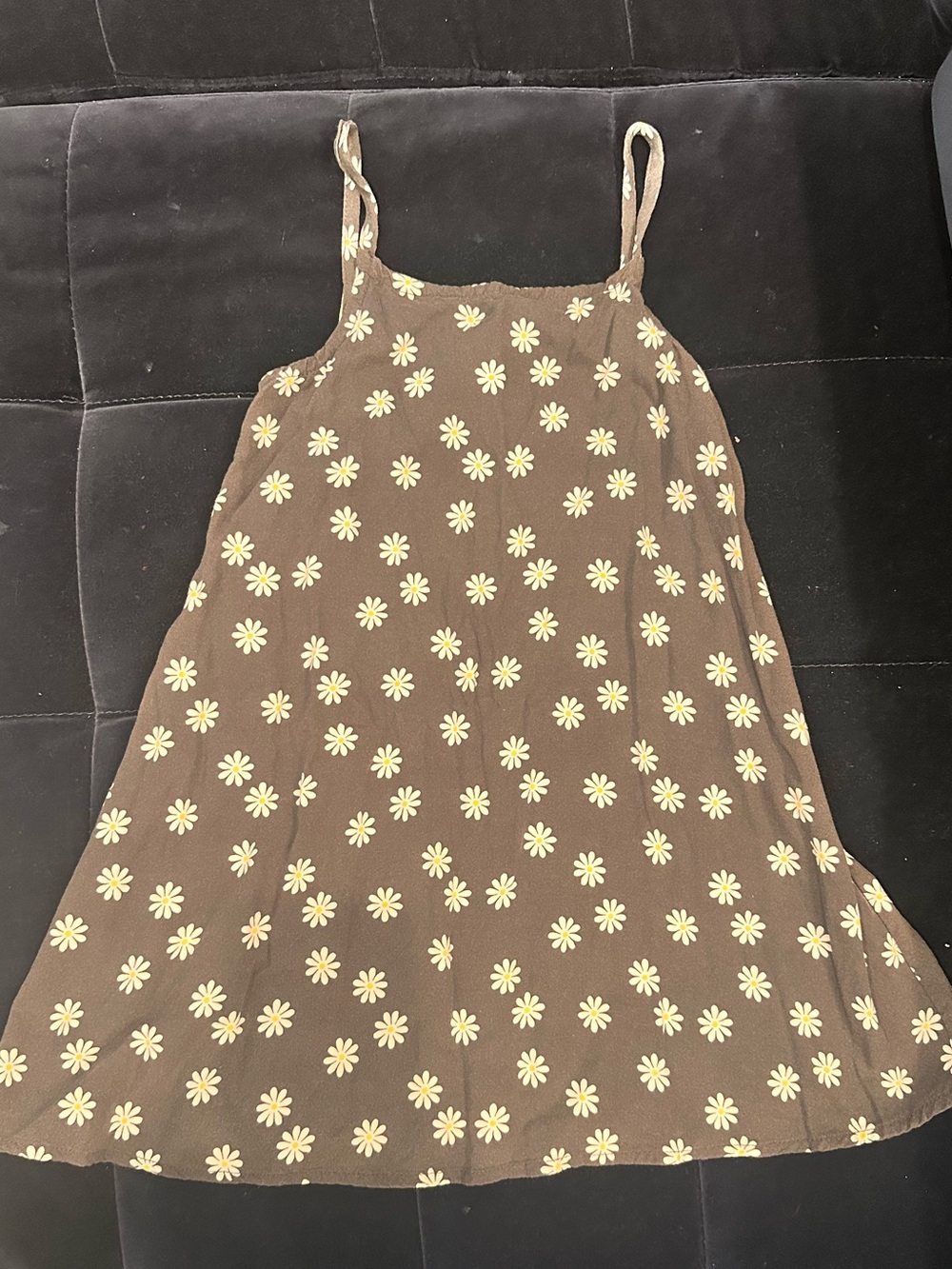 Girls' Black Daisy Print Sundress